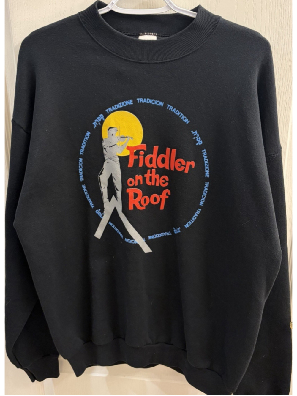 Fiddler on the Roof Black Vintage MADE IN USA Sweatshirt XL